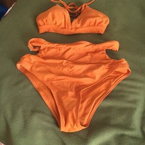 NEW Orange Two Piece Bikini Swimsuit